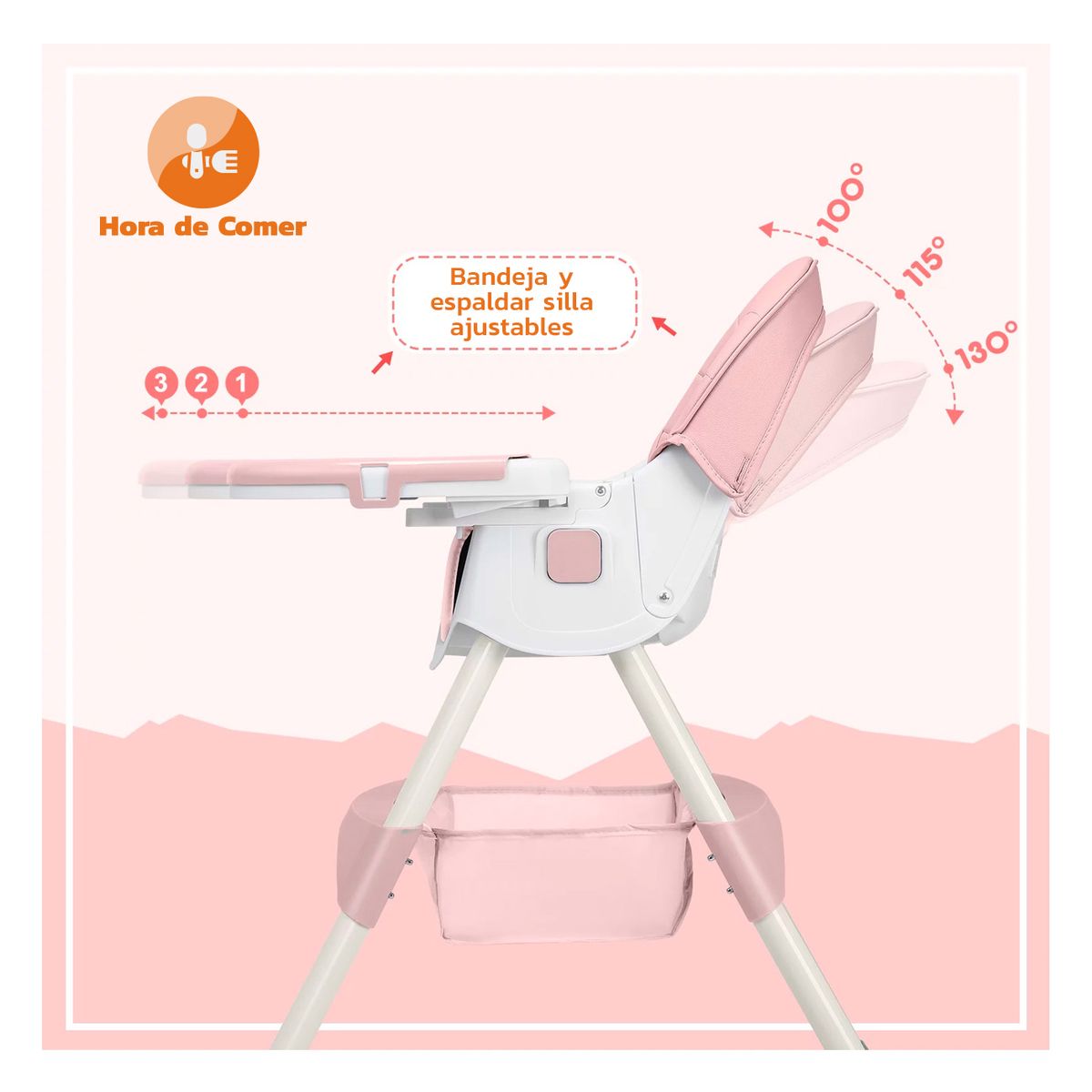 ENFANT'ASY - Silla Comer Ajustable Comedor Reclinable Plegable Para Bebé