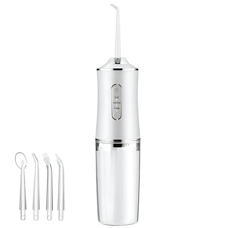 COMPRALOENCASA COM - Irrigador Bucal Oral + 4 Boquillas Limpieza Dental Recargable KRD-1948