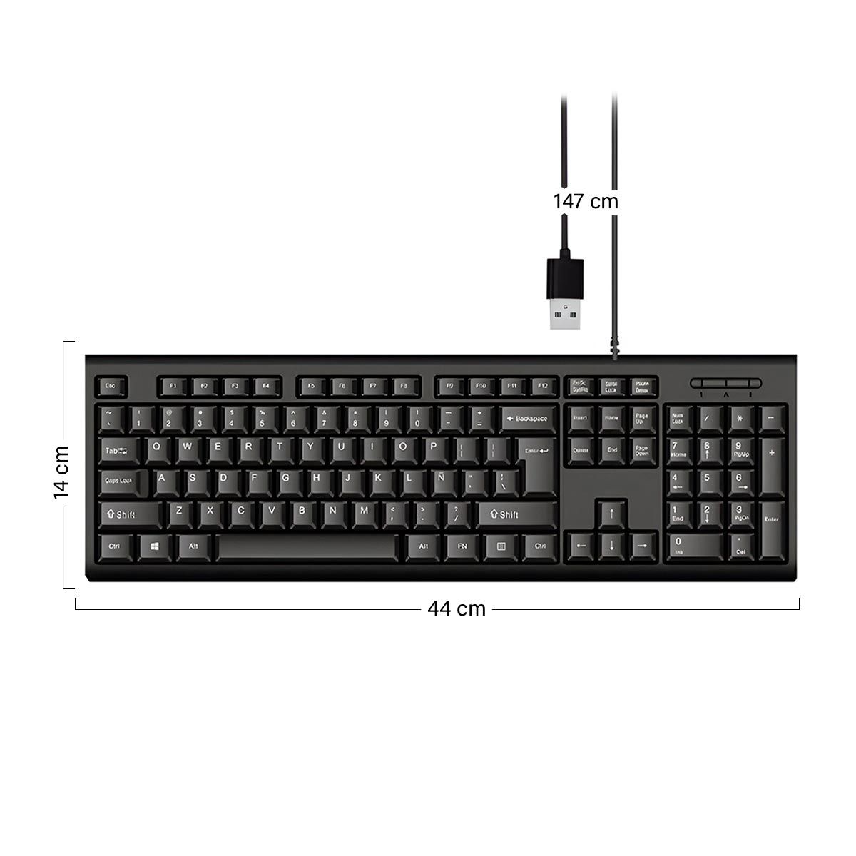 COMPRALOENCASA COM - Teclado Alámbrico Multifuncional Español Oficina Numérico M-200
