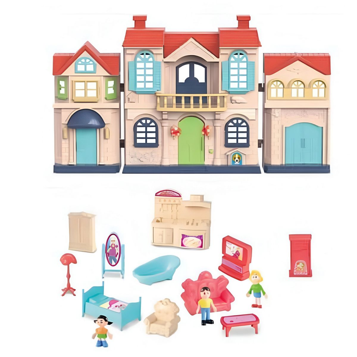 GENERICO - Casa Castillo Para Muñecas Muebles Accesorios Personajes