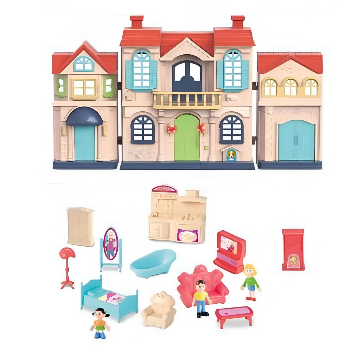 GENERICO - Casa Castillo Para Muñecas Muebles Accesorios Personajes