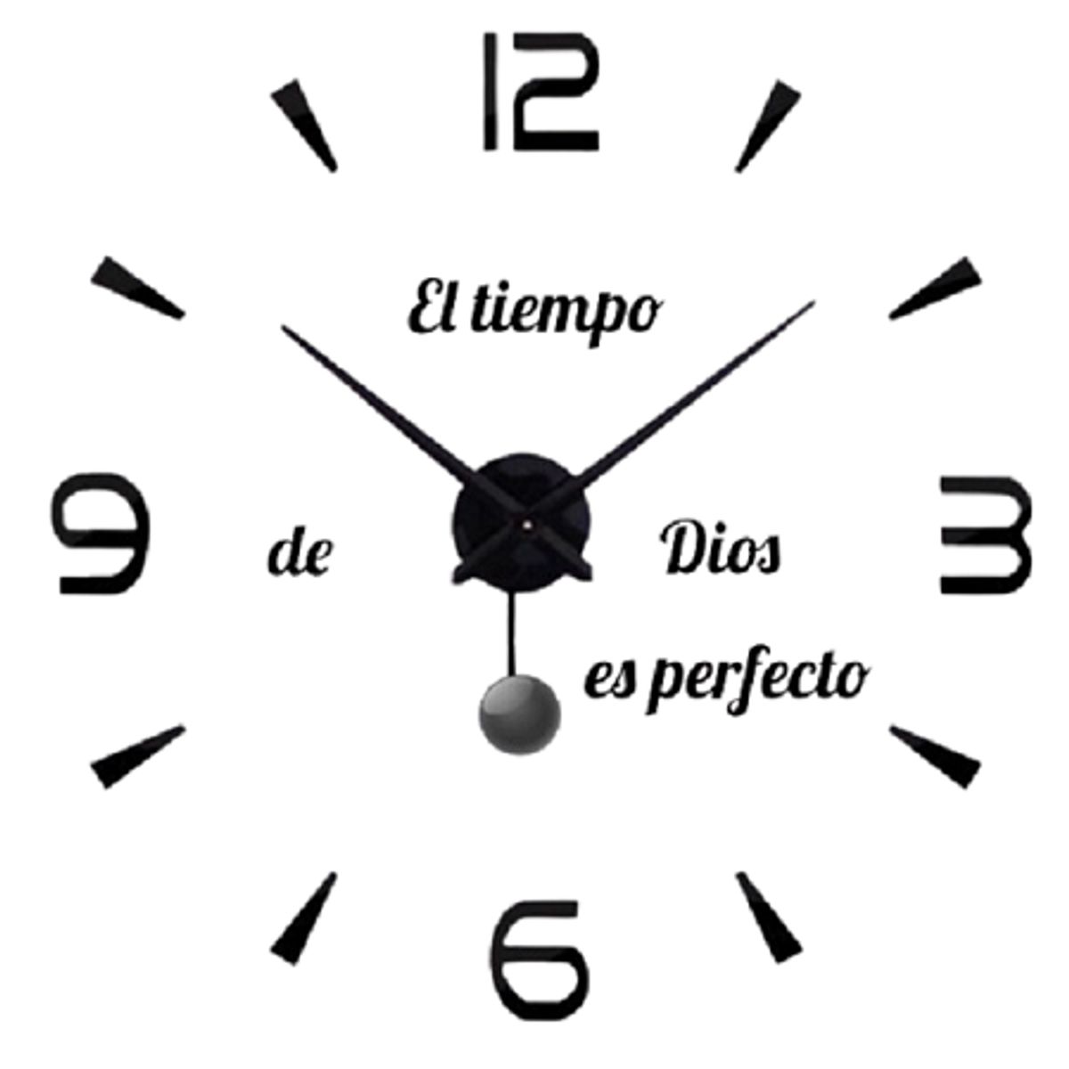 COOL TIME RELOJES - RELOJ 3D CON PENDULO + FRASE EN VINILO COLOR NEGRO DISEÑO GOTAS