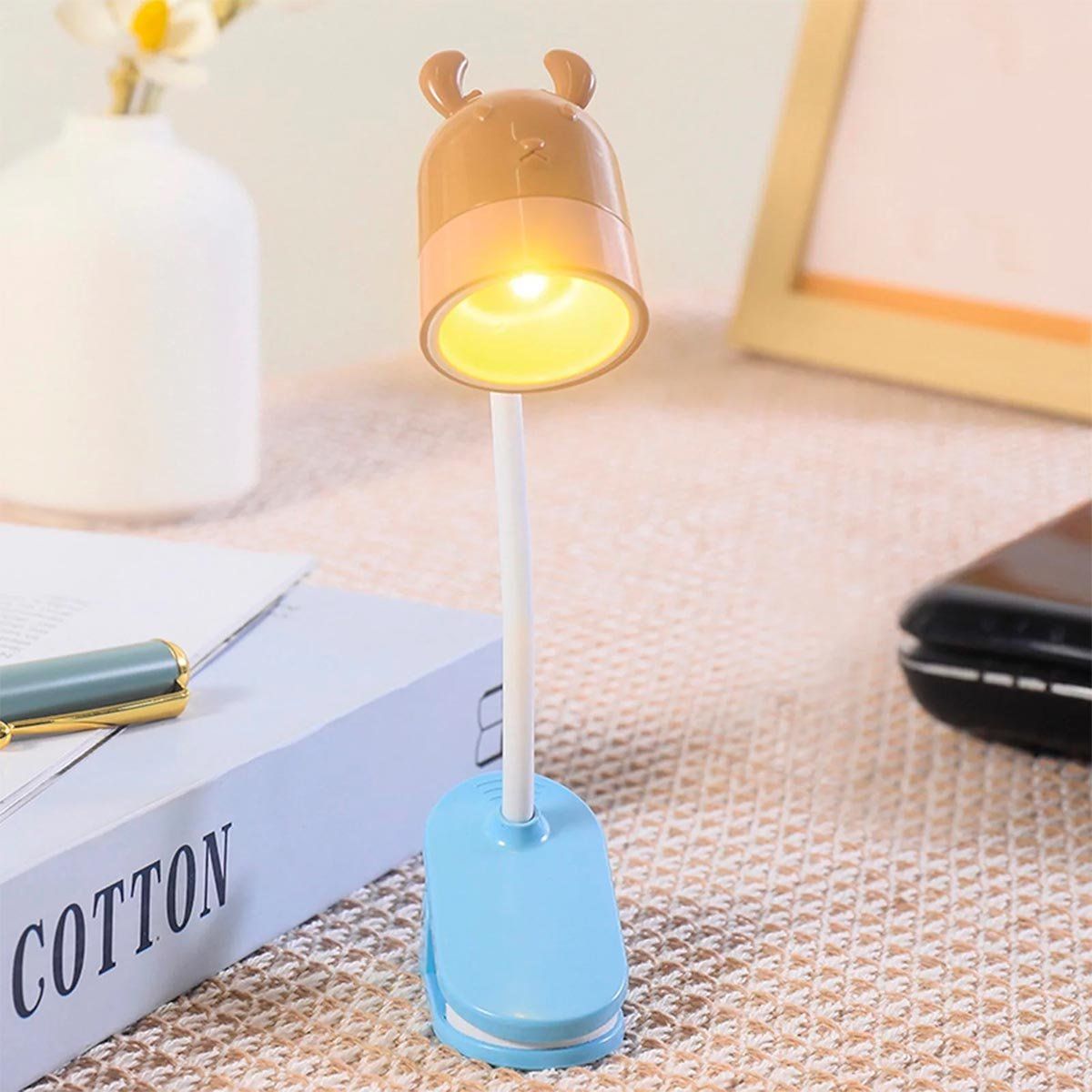 COMPRALOENCASA COM - Lámpara Infantil Clip Flexible de Lectura Nocturna KD200-C