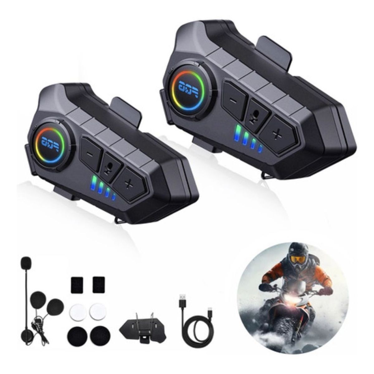 GENERICO - Intercomunicadores X2 Bluetooth KR-M1 Resistencia Agua IPX6