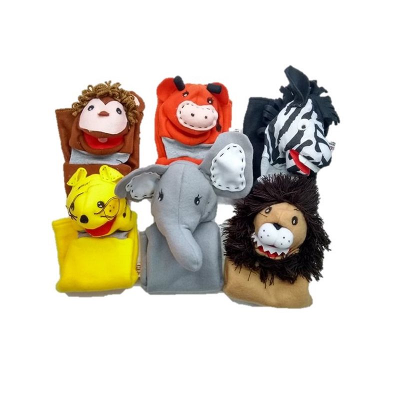 MAFEGO - Títeres De Guante 6 Animales selva Mafego