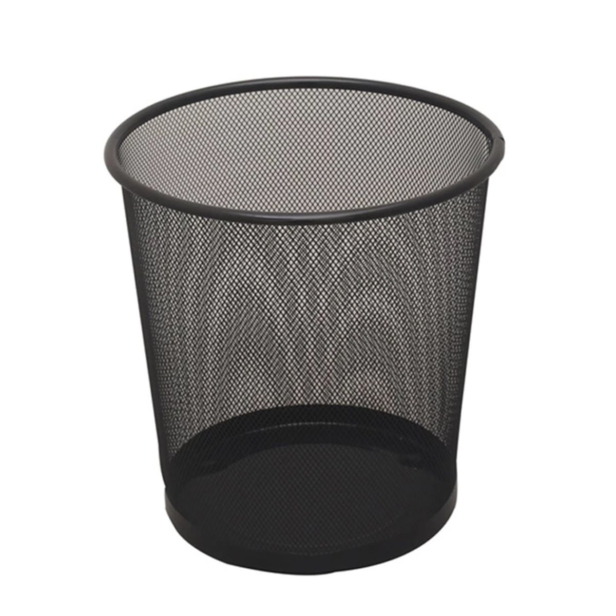 STUDMARK - Papelera basurera malla metálica negra redonda grande