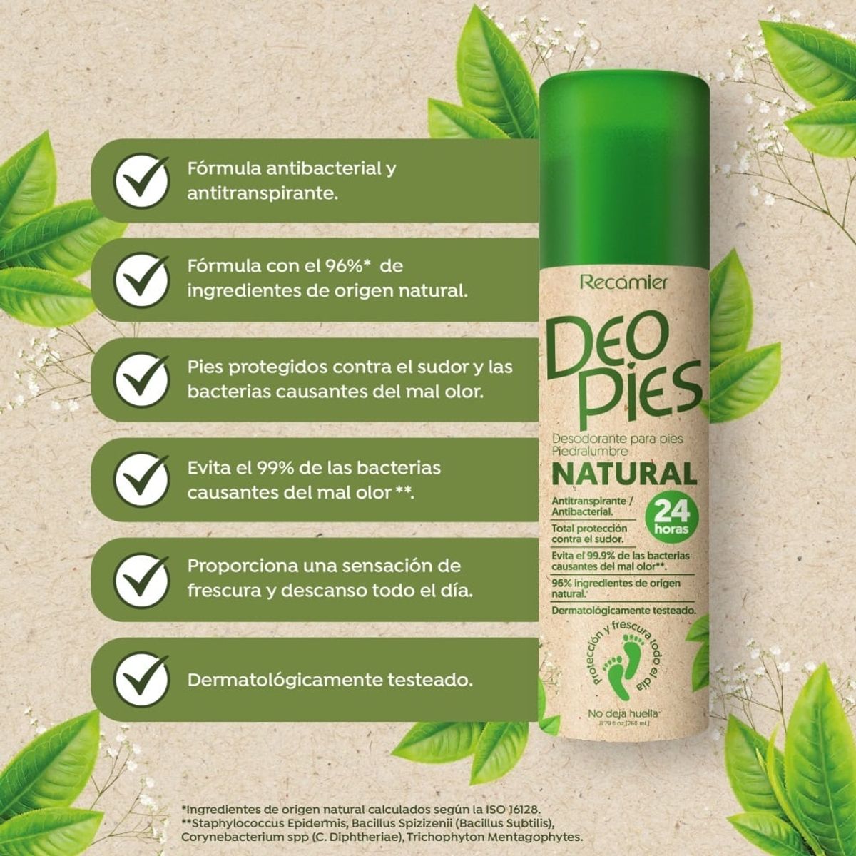 DEO PIES - Desodorante Deo Pies Piedralumbre Natural X 260ml