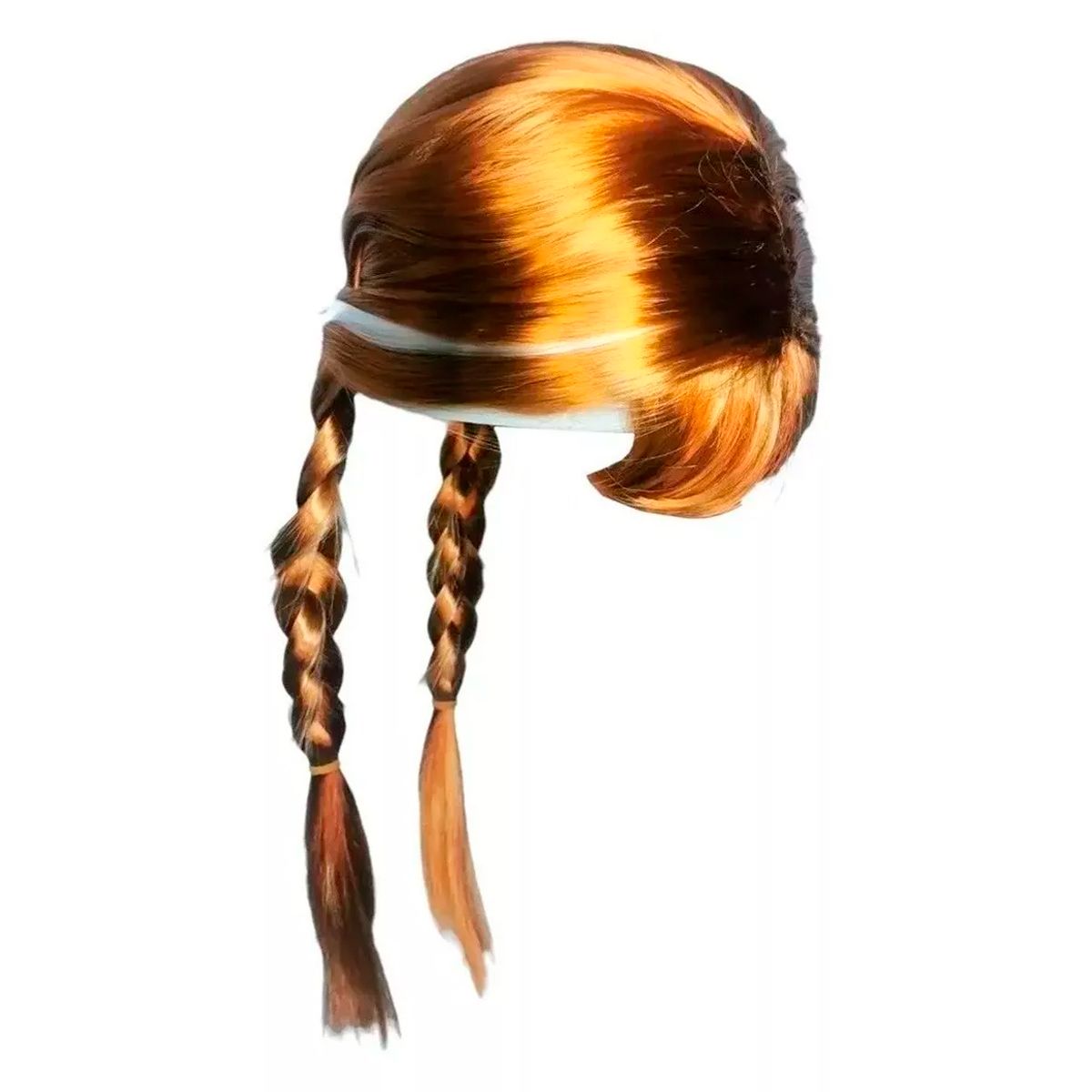 GENERICO - Peluca Princesa Anna Trenzas + Fleco Frozen Disfraz