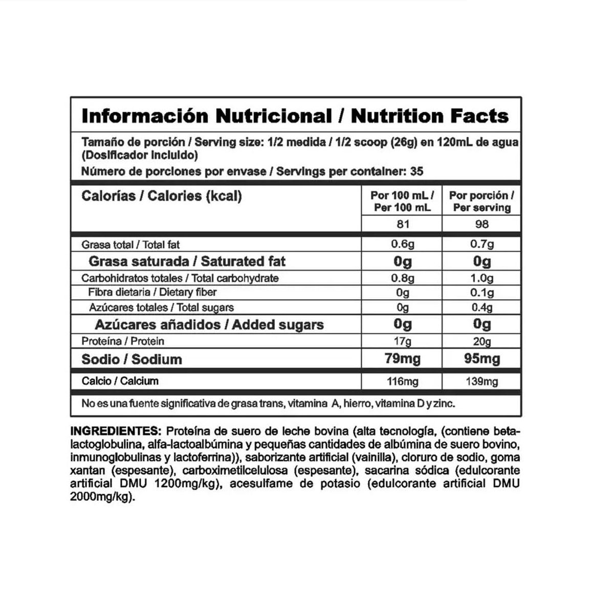 GENERICO - Bipro Classic Nutramerican Sabor Vanilla X 2lb