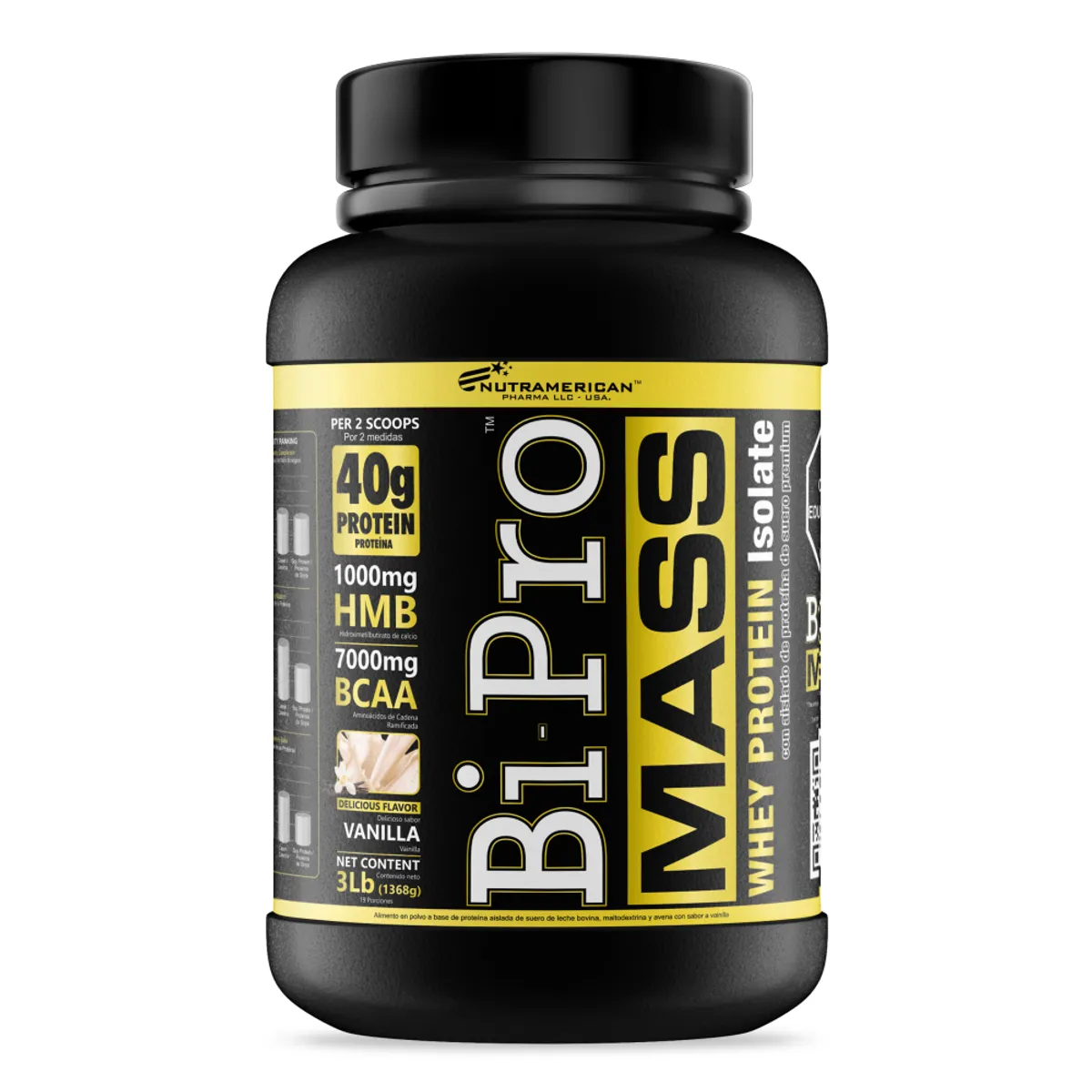 GENERICO - Bipro Mass Nutramerican Sabor Vainilla X 3Lb