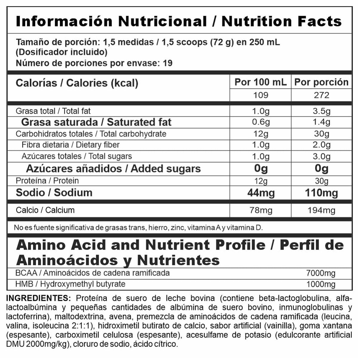 GENERICO - Bipro Mass Nutramerican Sabor Vainilla X 3Lb