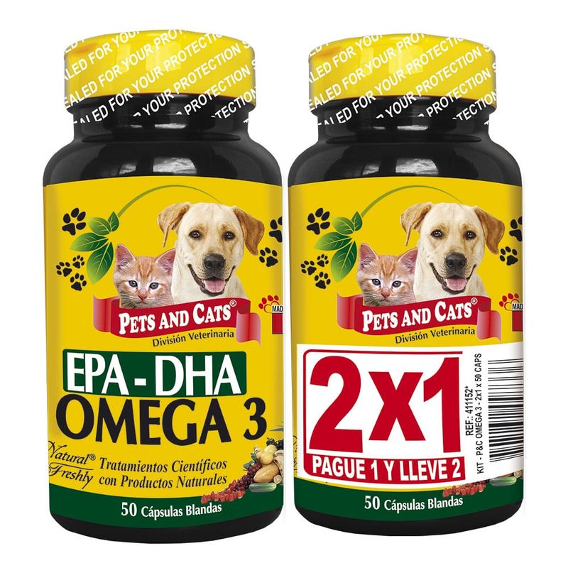 GENERICO - Oferta Omega 3 Pets And Cats X 50 Capsulas 2X1