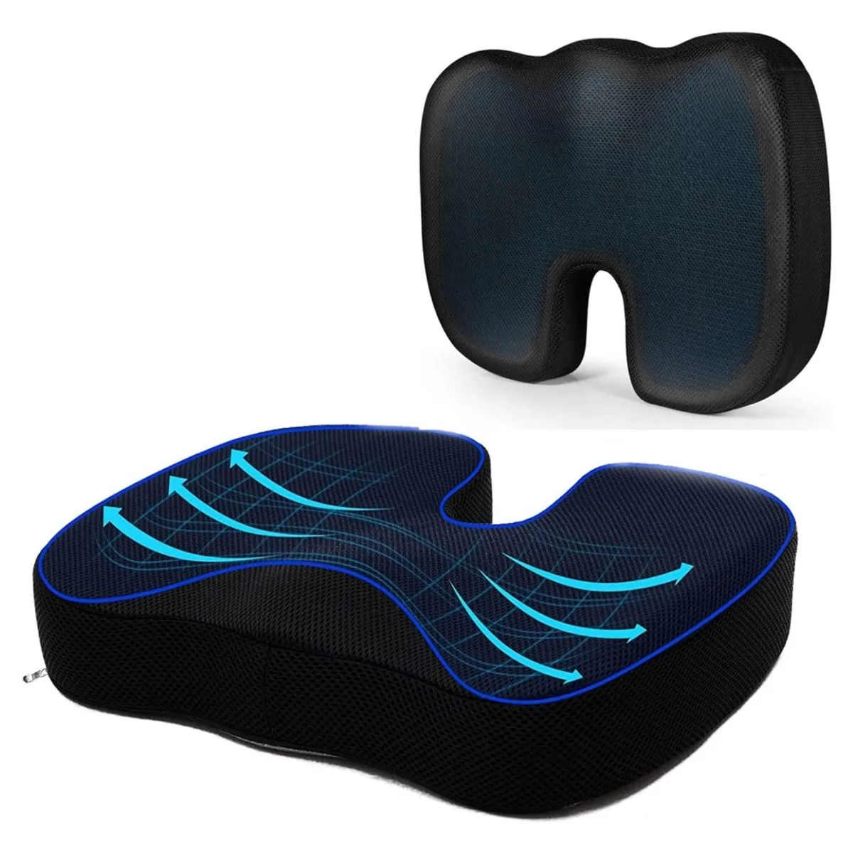 ONE PIXEL - Cojin Ortopedico para Silla de Oficina Viscoelastico Gel Memory Foam con Funda One Pixel