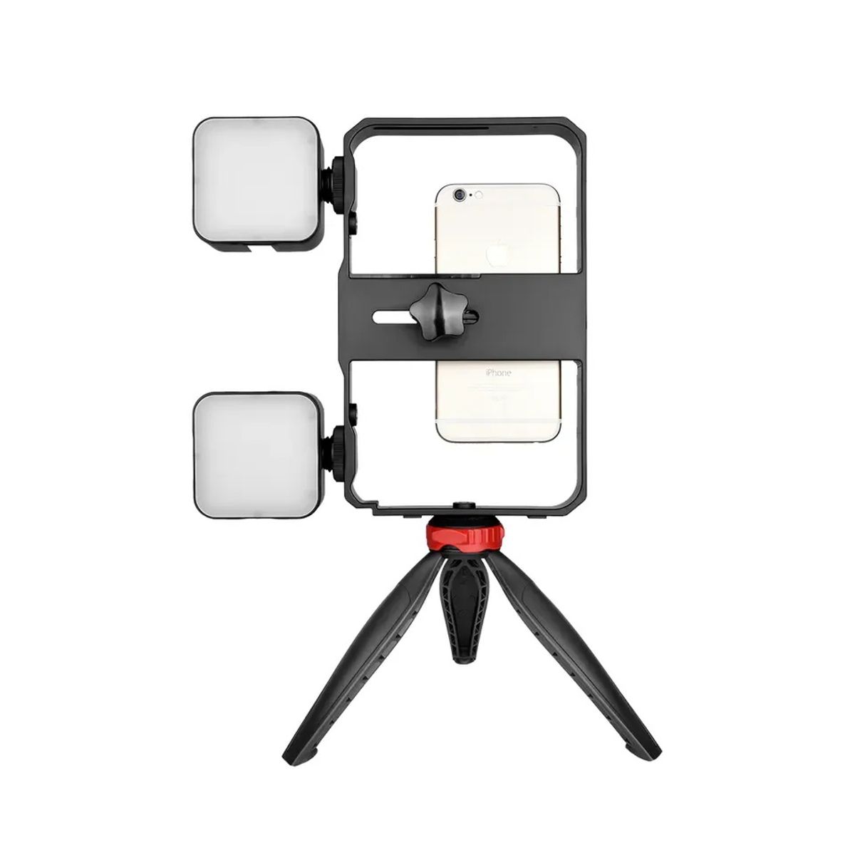 MUNDIAL DE SOPORTES - Kit De Video Soporte Celular Estabilizador Con Luz Micrófono