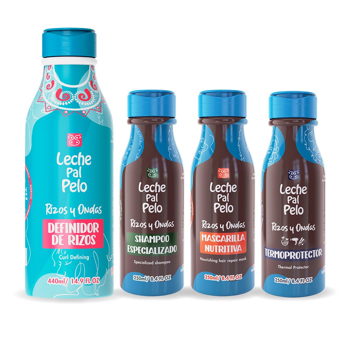 LECHE PAL PELO - Combo definición 250ml rizos  y ondas leche pal pelo