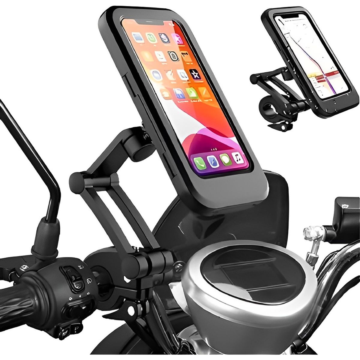 SEISA - Soporte Universal Teléfono Cel Impermeable Moto Bici 360° GPS