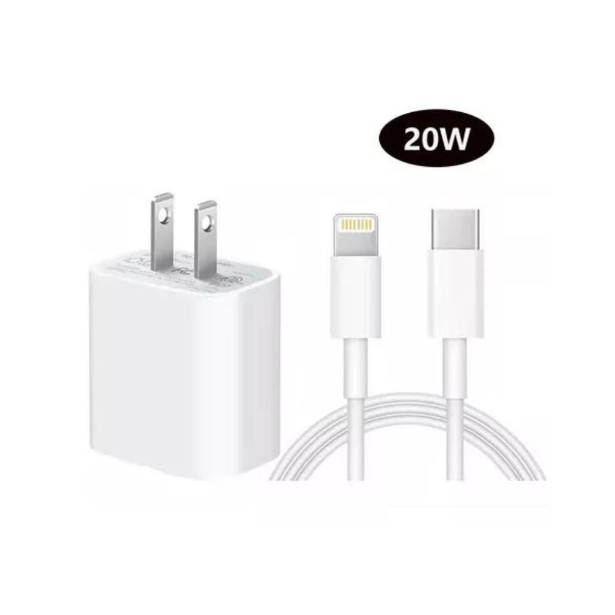 GENERICO - Cargador 20w Carga Rápida para iPhone 8 X 11 12 13 14