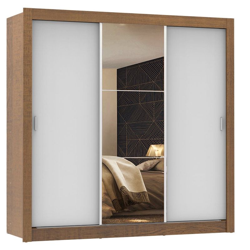 MADESA - Closet Monaco 3 Puertas Corredizas 1 Espejo