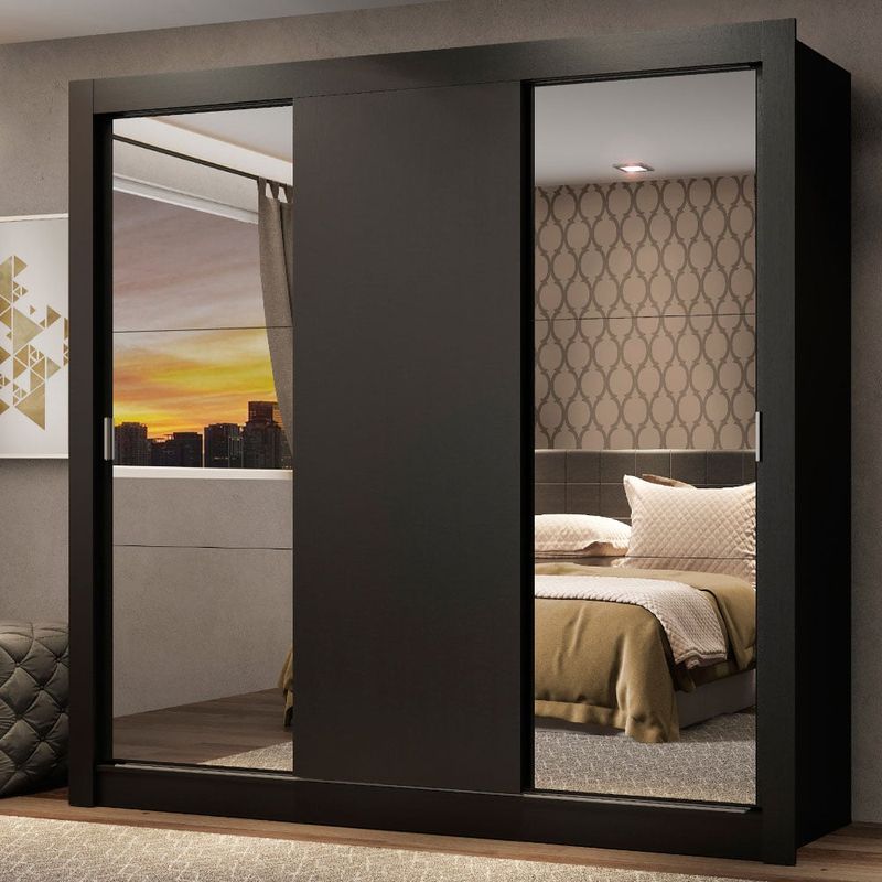 MADESA - Closet Monaco 3 Puertas Corredizas 2 Espejos