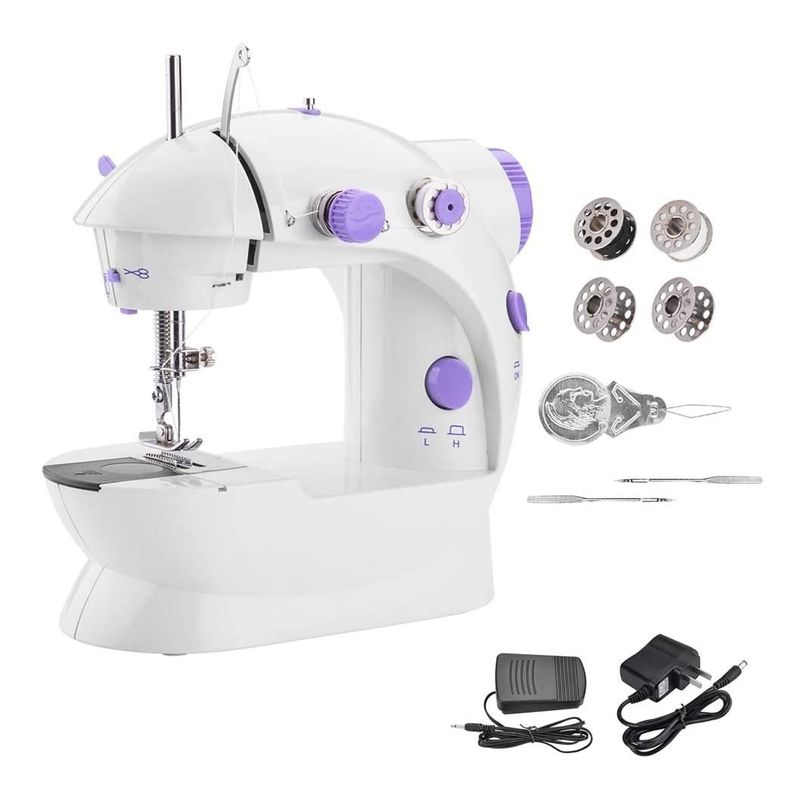 GENERICO - Mini Máquina Coser Doble Rosca 2 Velocidades Electrica