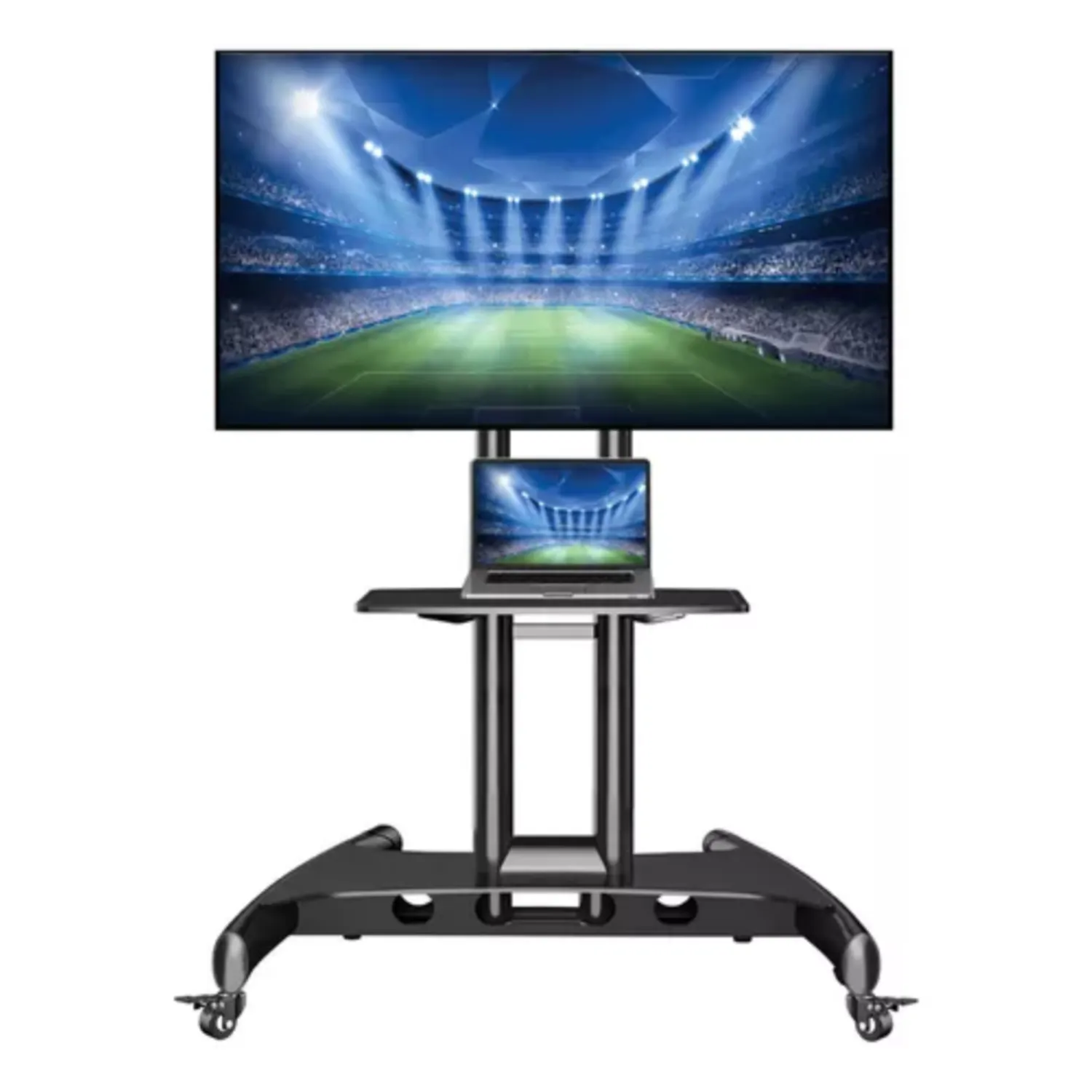 Supporto Universale Da Tavolo Per TV 27-55 Pollici - Base Fissa Nera Per LCD/LED/Plasma