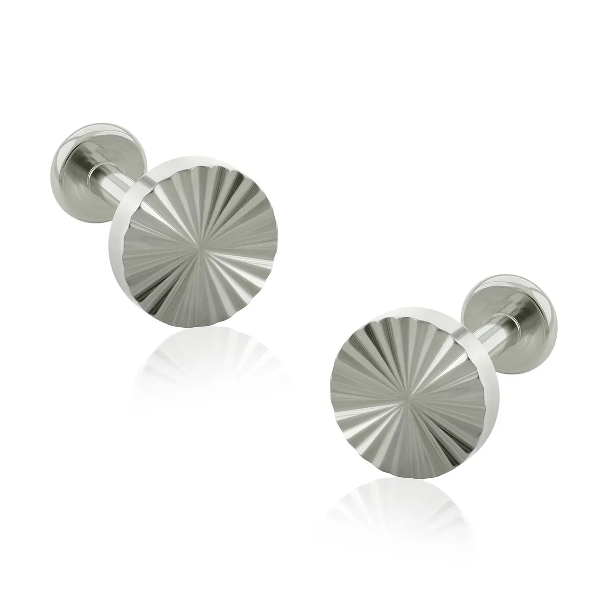 AGHA JEWELRY - Titanio Aretes piercing Circulo rayado para lóbulo