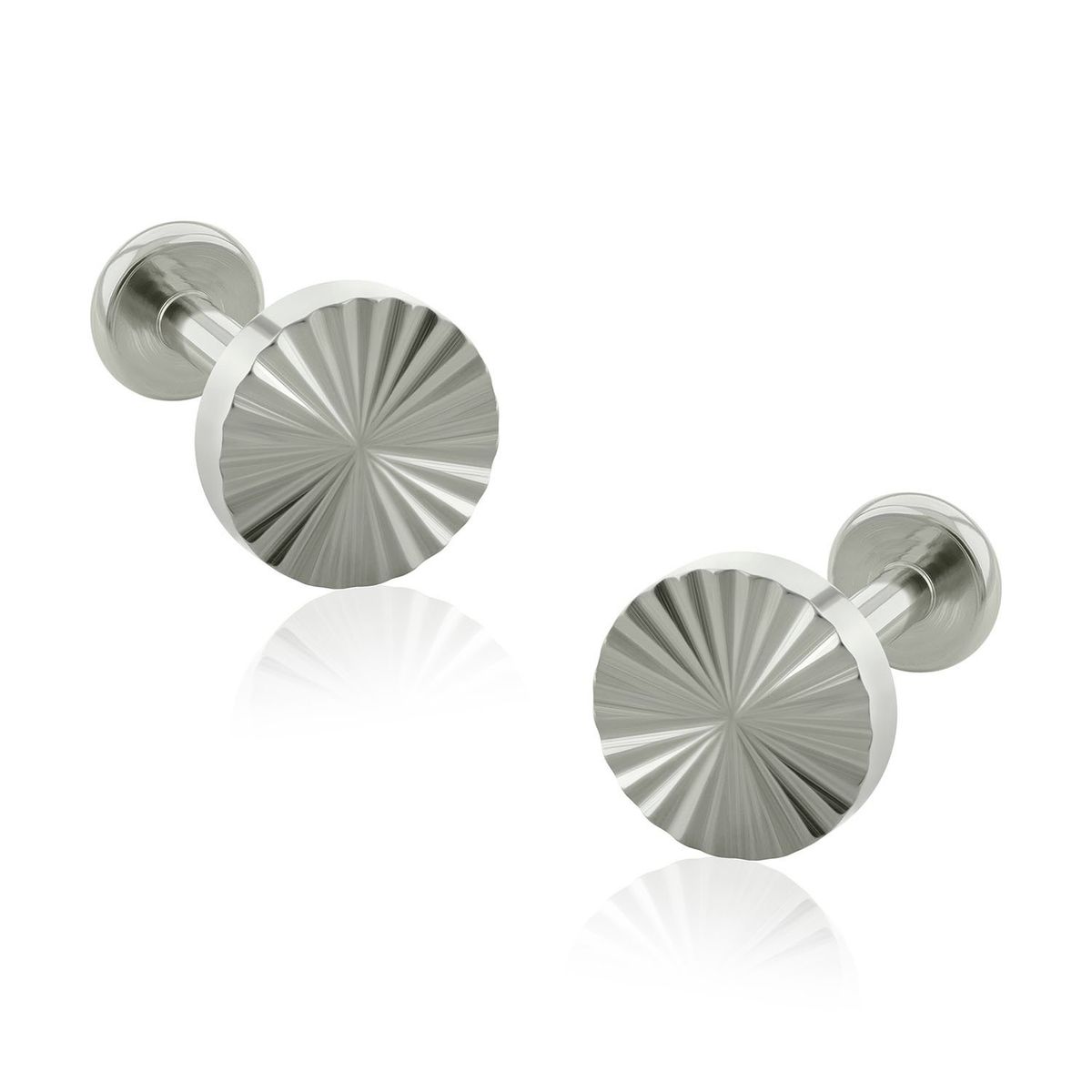AGHA JEWELRY - Titanio Aretes piercing Circulo rayado para lóbulo