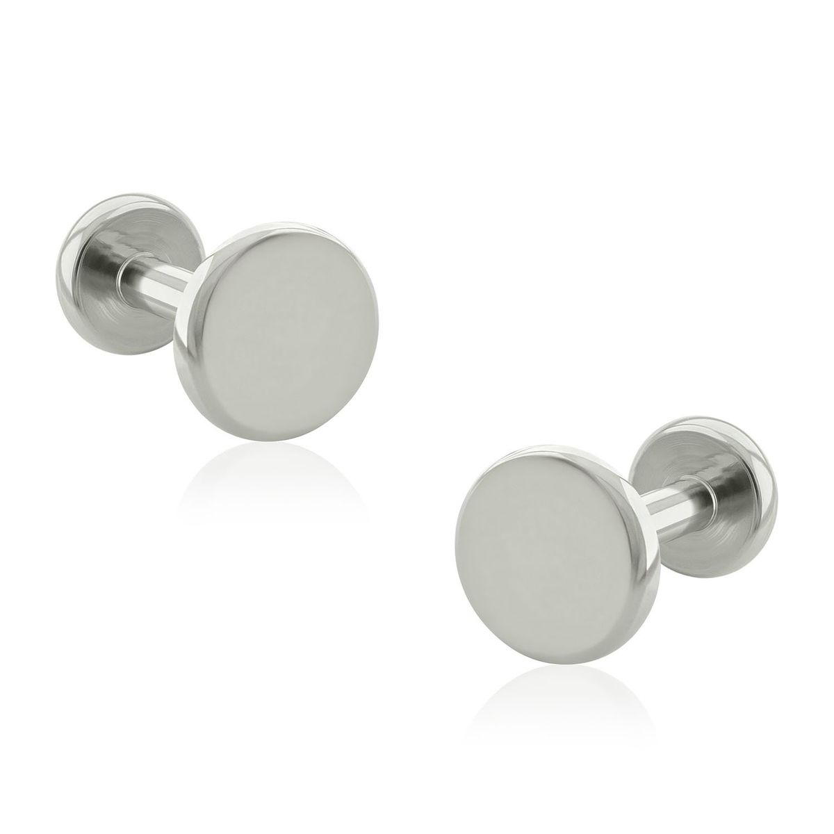 AGHA JEWELRY - Titanio Aretes Piercing Disco Plano para Lóbulo