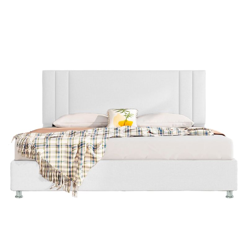 EKONOMODO COLOMBIA - Cama King + espaldar Lupe Blanco + colchon Flexia quarzz