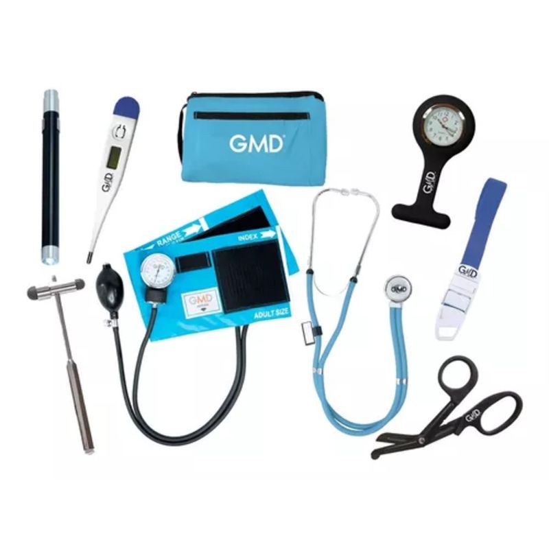 GMD - Kit Completo Enfermería Uso Clínico Y Estudiantil 8 Piezas Azul Cielo