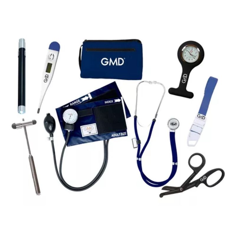 GMD - Kit Completo Enfermería Uso Clínico Y Estudiantil 8 Piezas Azul Profundo
