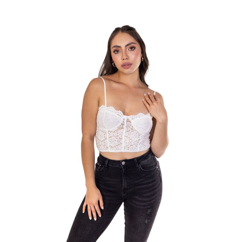 DREAMER - CROP TOP  EN ENCAJE PARA DAMA