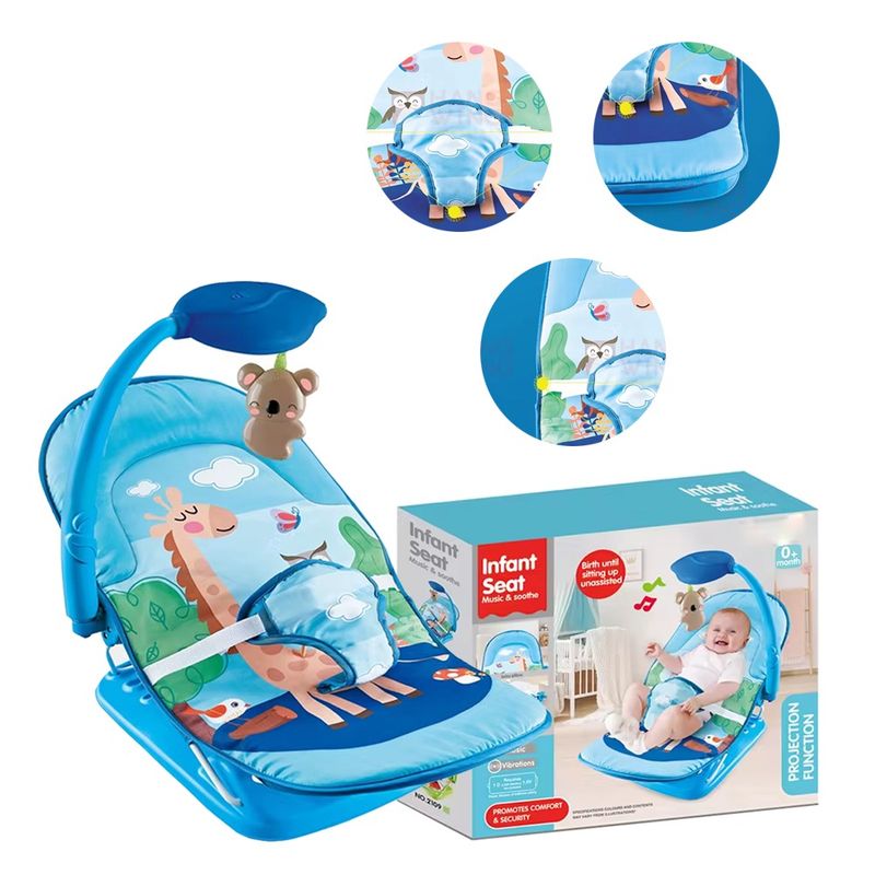 LANZURY IMPORTACIONES - silla asiento infantil bebé músical y vibrante AZUL