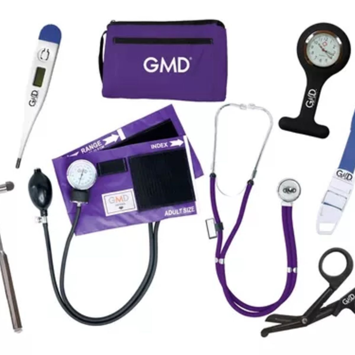 GMD - Kit Completo Enfermería Uso Clínico Y Estudiantil 8 Piezas Morado