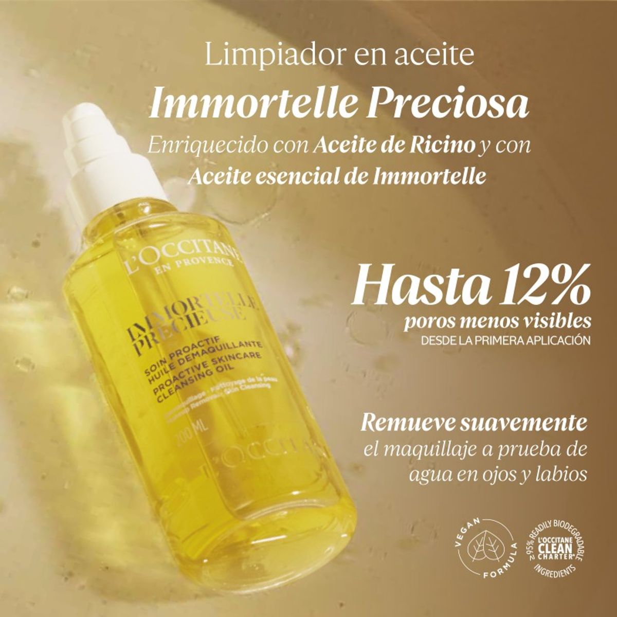 LOCCITANE - Aceite limpiador y desmaquillante Immortelle Preciosa 200ml
