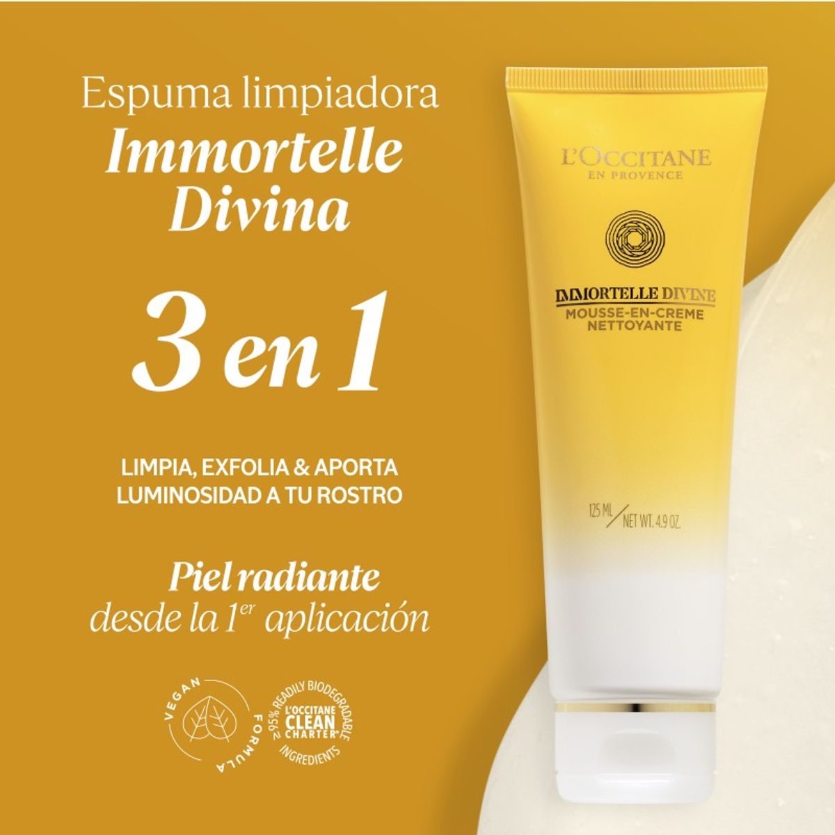 LOCCITANE - Espuma limpiadora Immortelle Divina 125ml