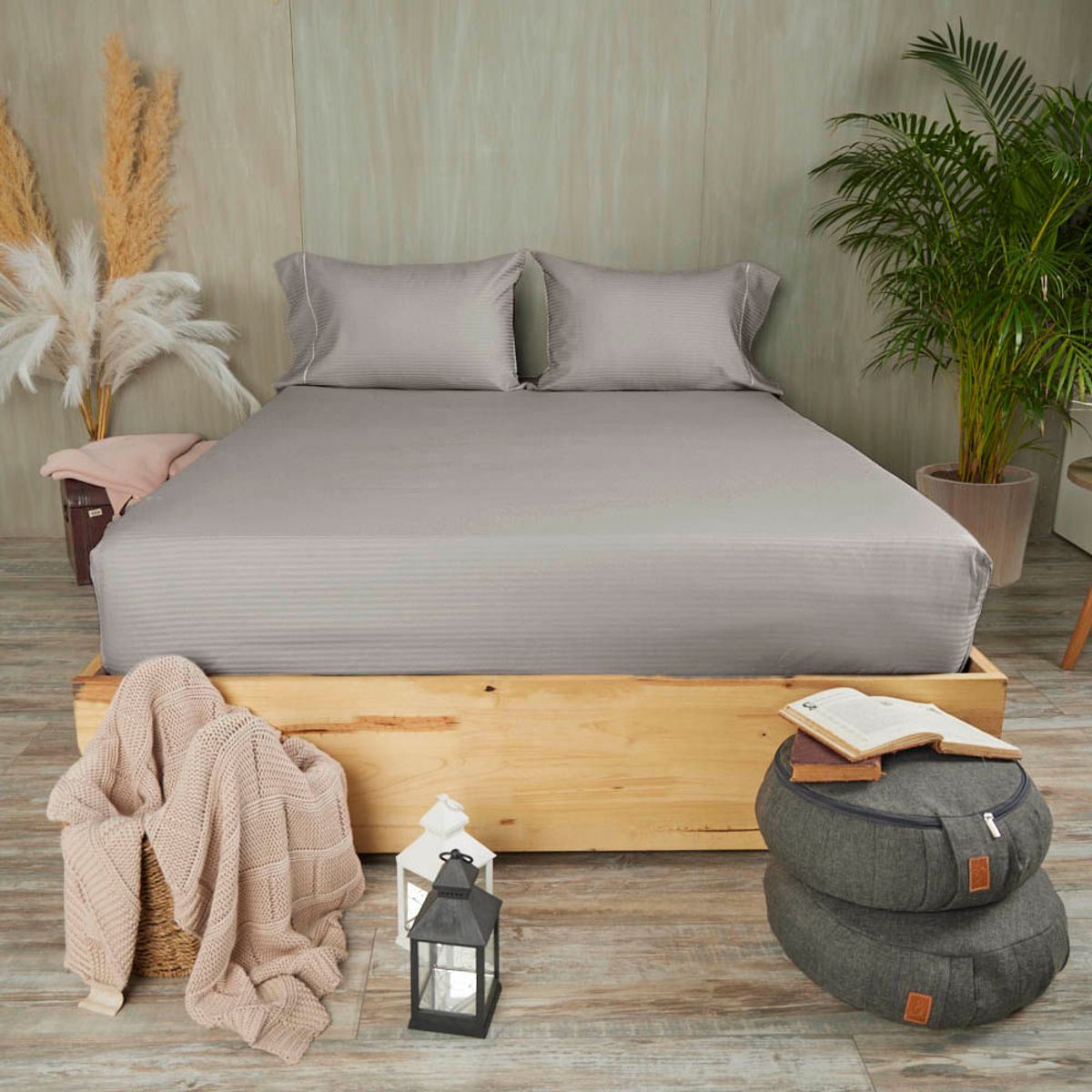 DISTRIHOGAR - Set Sábana Ajustable Más Fundas 300 hilos King