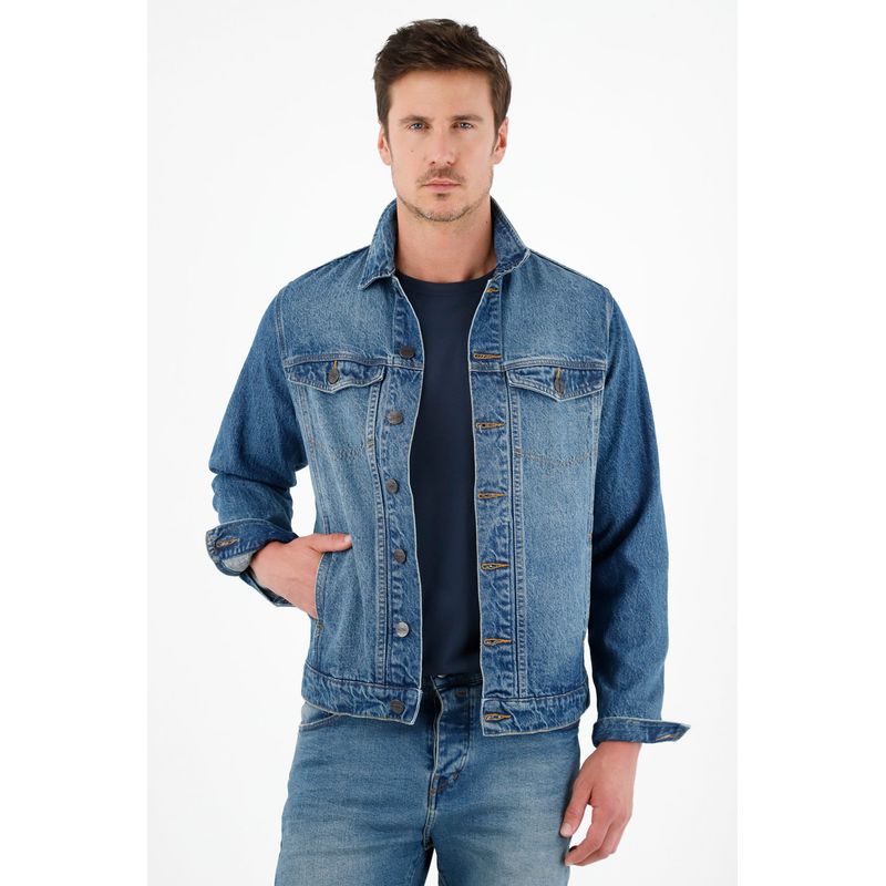 TENNIS - Chaqueta azul en denim para hombre