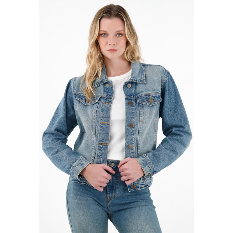 TENNIS - Chaqueta azul en denim para mujer