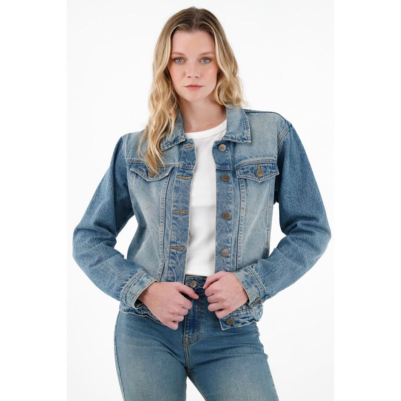 TENNIS - Chaqueta azul en denim para mujer