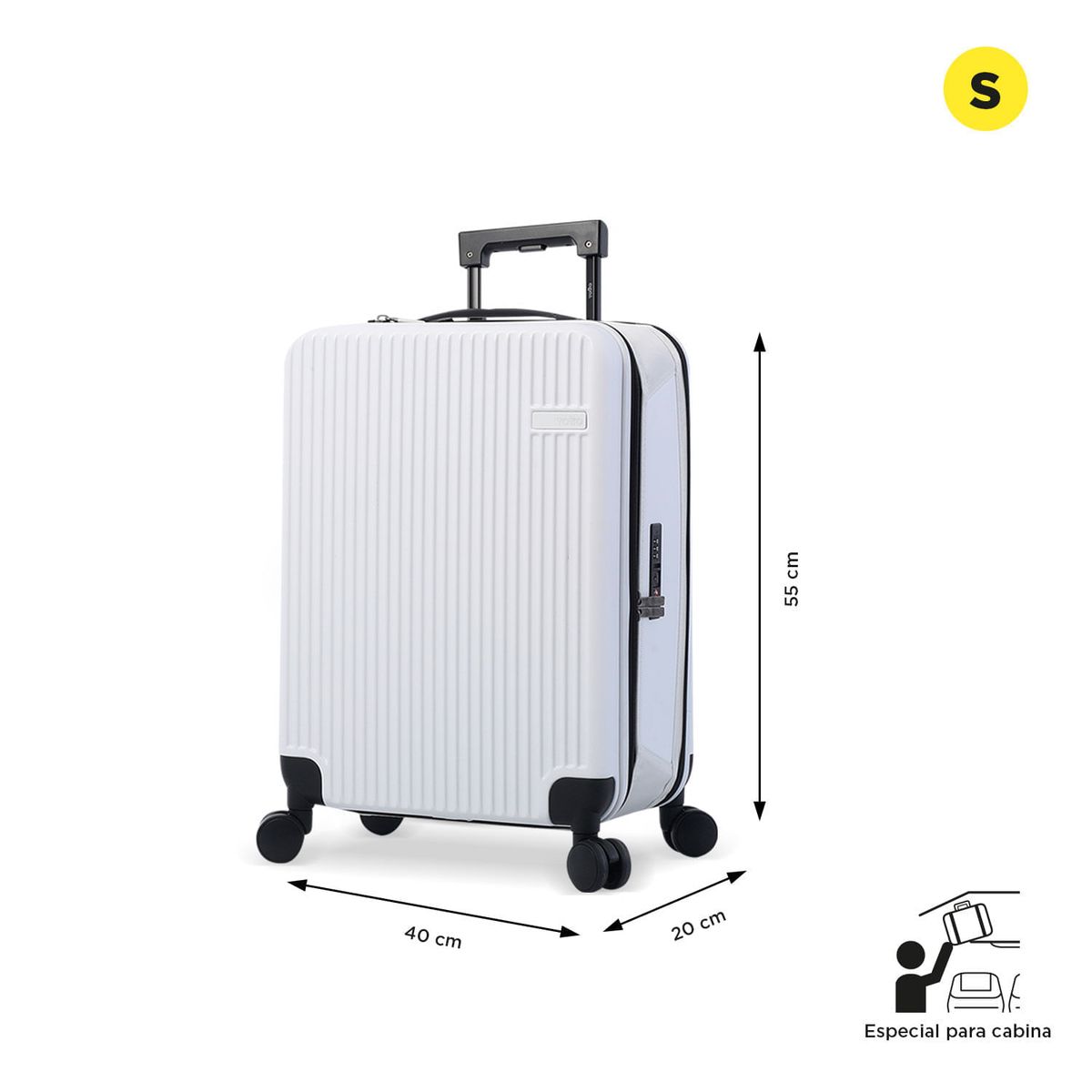 TOTTO - Maleta De Viaje Cabina 10 Kg carry on Minimize Negro Totto