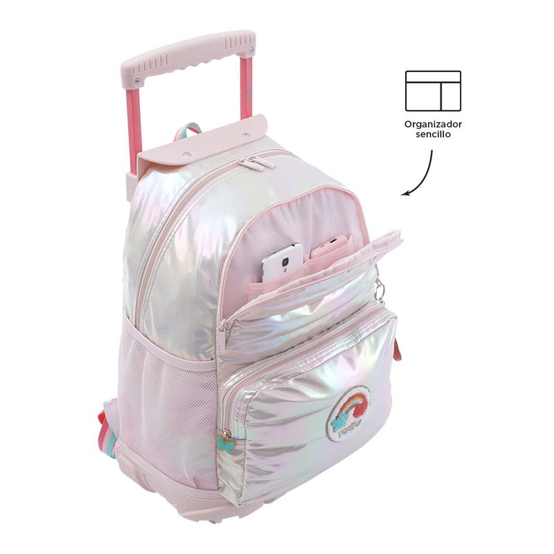 TOTTO - Morral Ruedas para Niña Glowy L Rosado