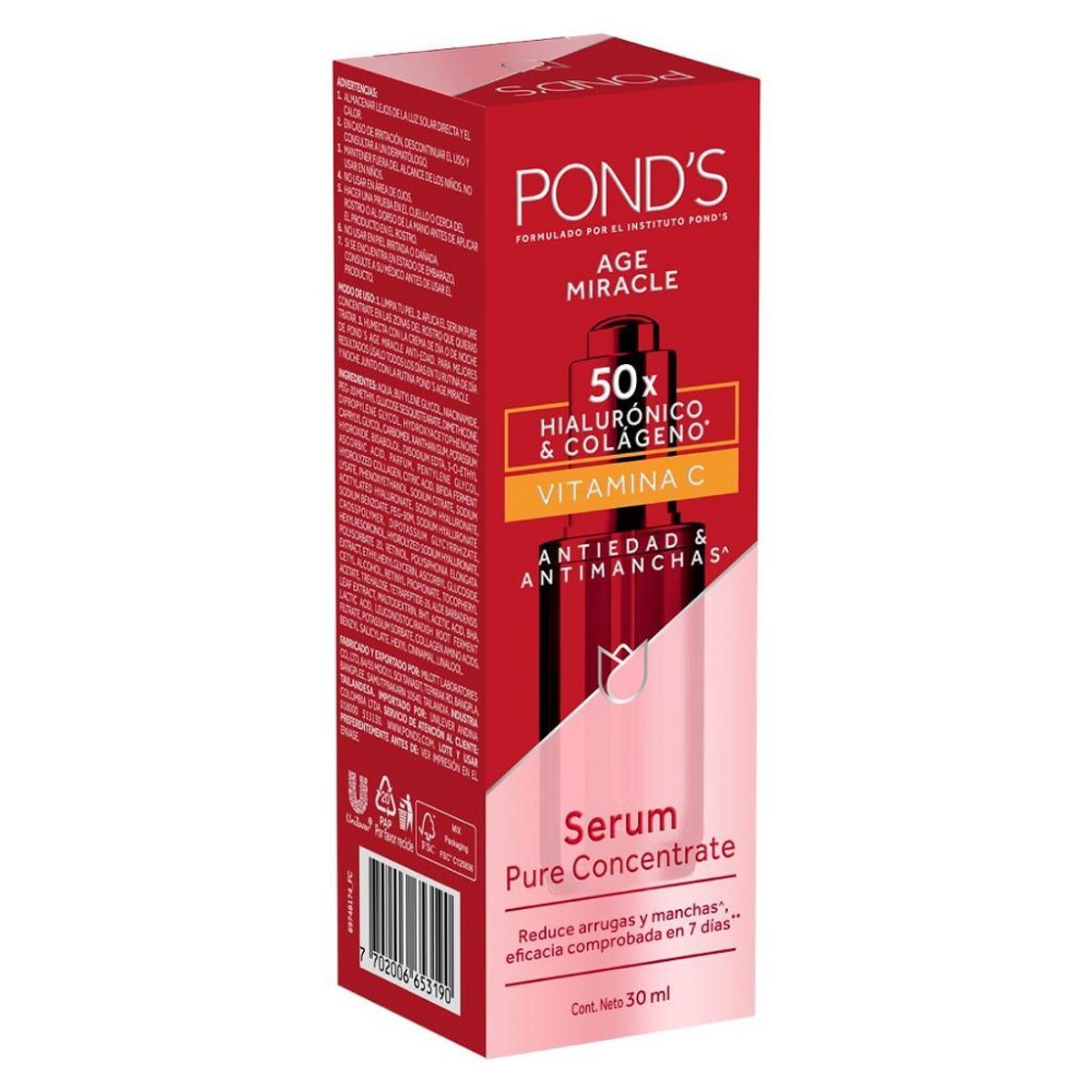 PONDS - Sérum Ponds Age Miracle Vitamina C + Ácido Hialurónic X 30ml
