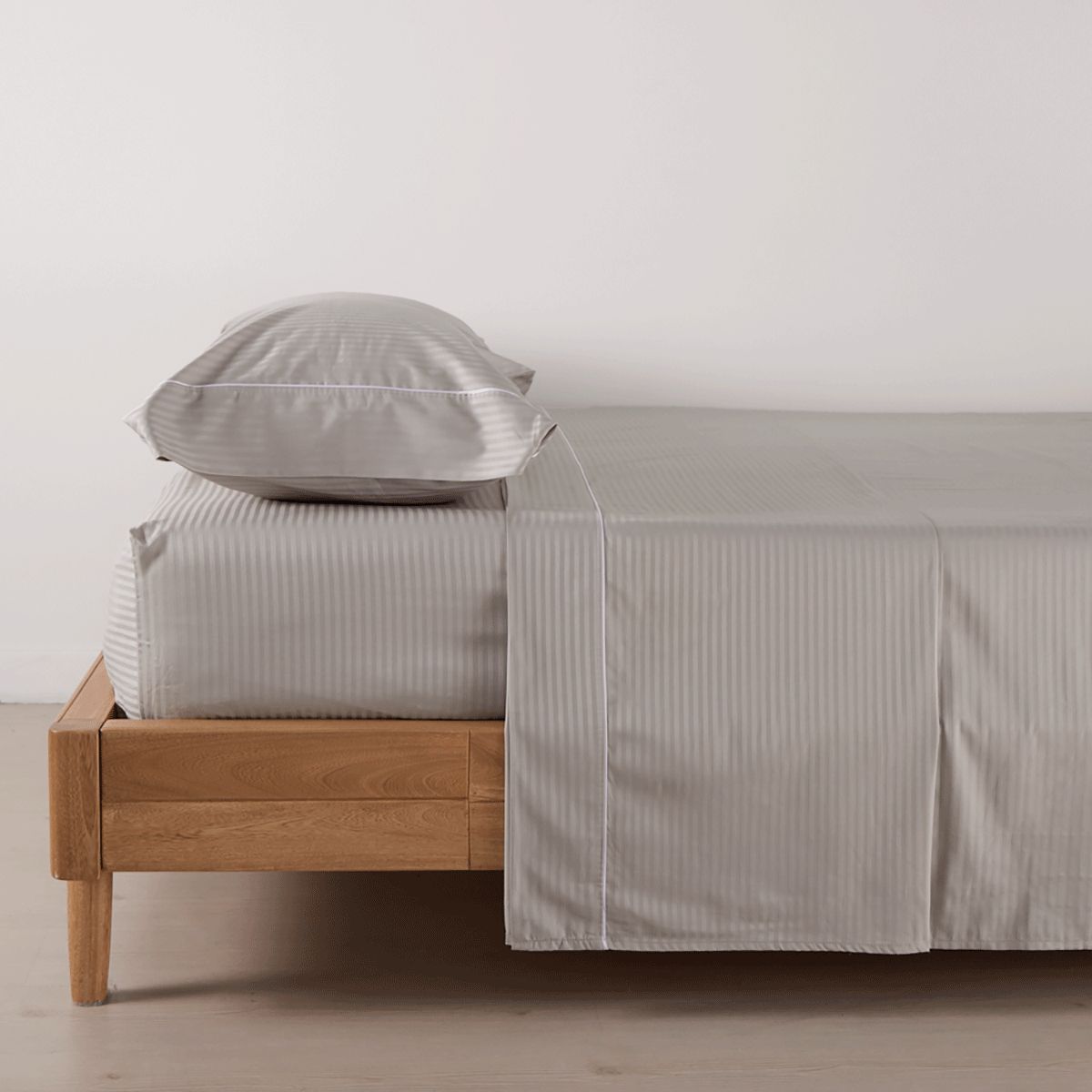 DISTRIHOGAR - Juego de Sábanas 300 hilos Algodón Sateen Stripe 0.5 Queen