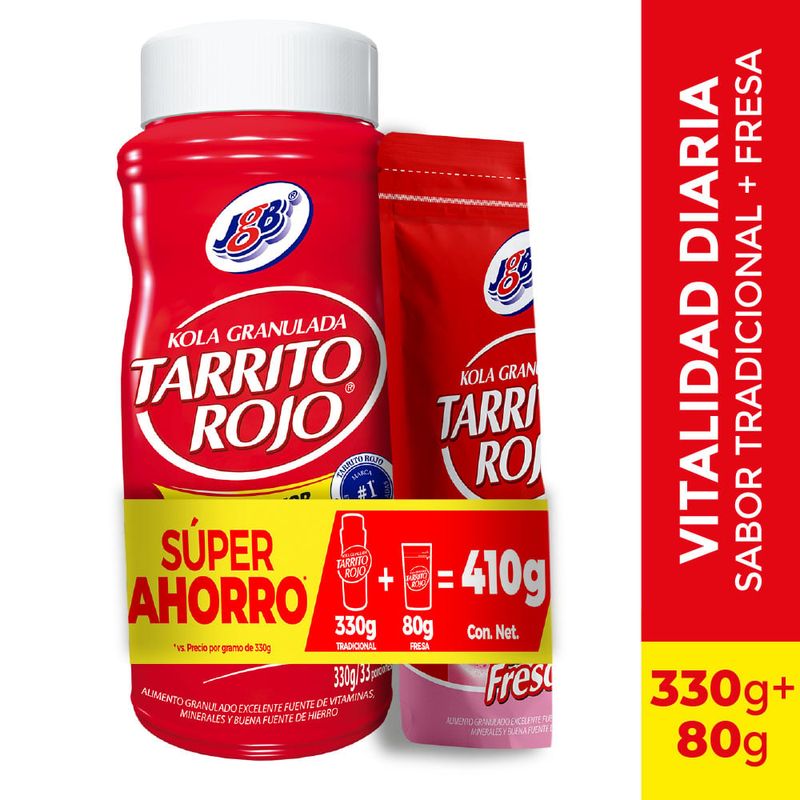 JGB - Oferta Tarrito Rojo Jgb Tradicional X 330G +Fresa X 80G
