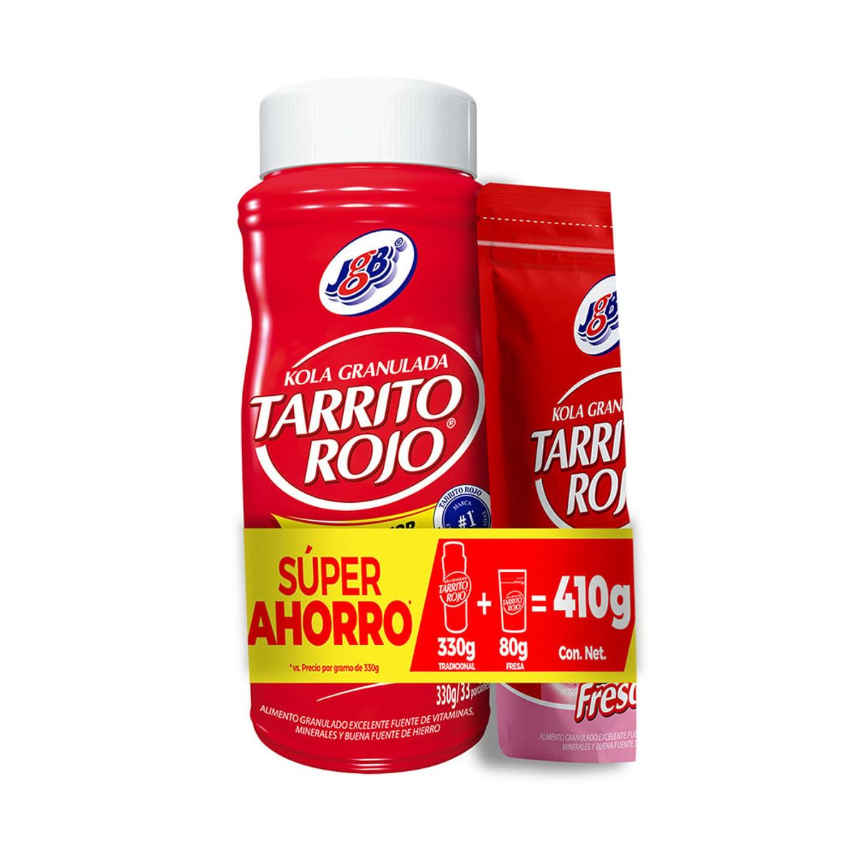 JGB - Oferta Tarrito Rojo Jgb Tradicional X 330G +Fresa X 80G