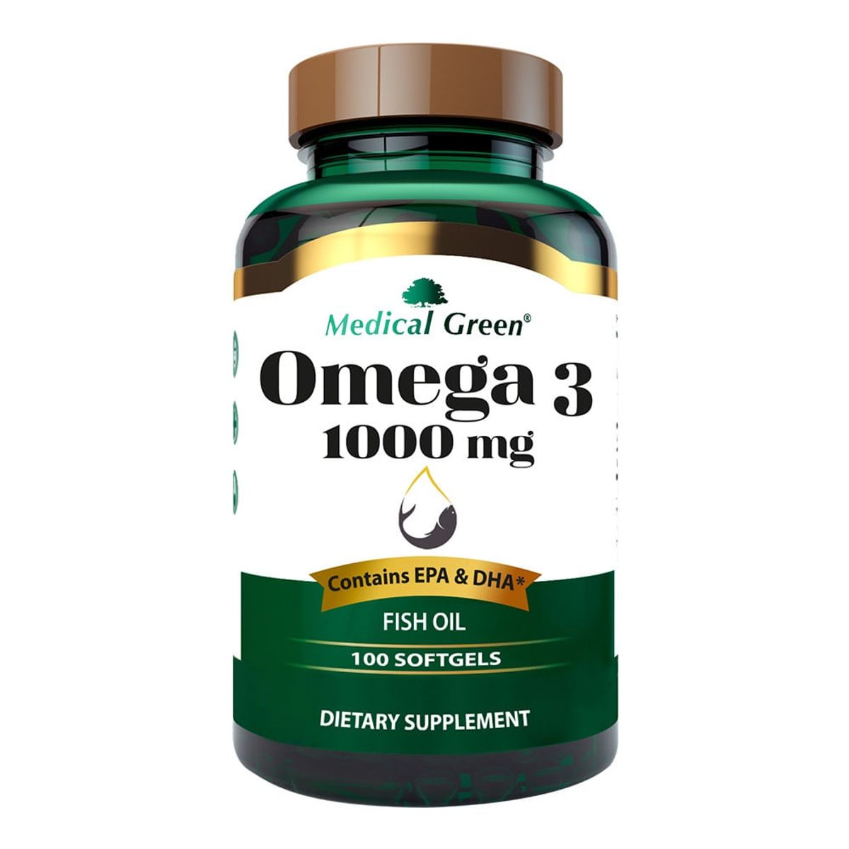 MEDICAL GREEN - Omega 3 Medical Green 1000mg X 100 Capsulas