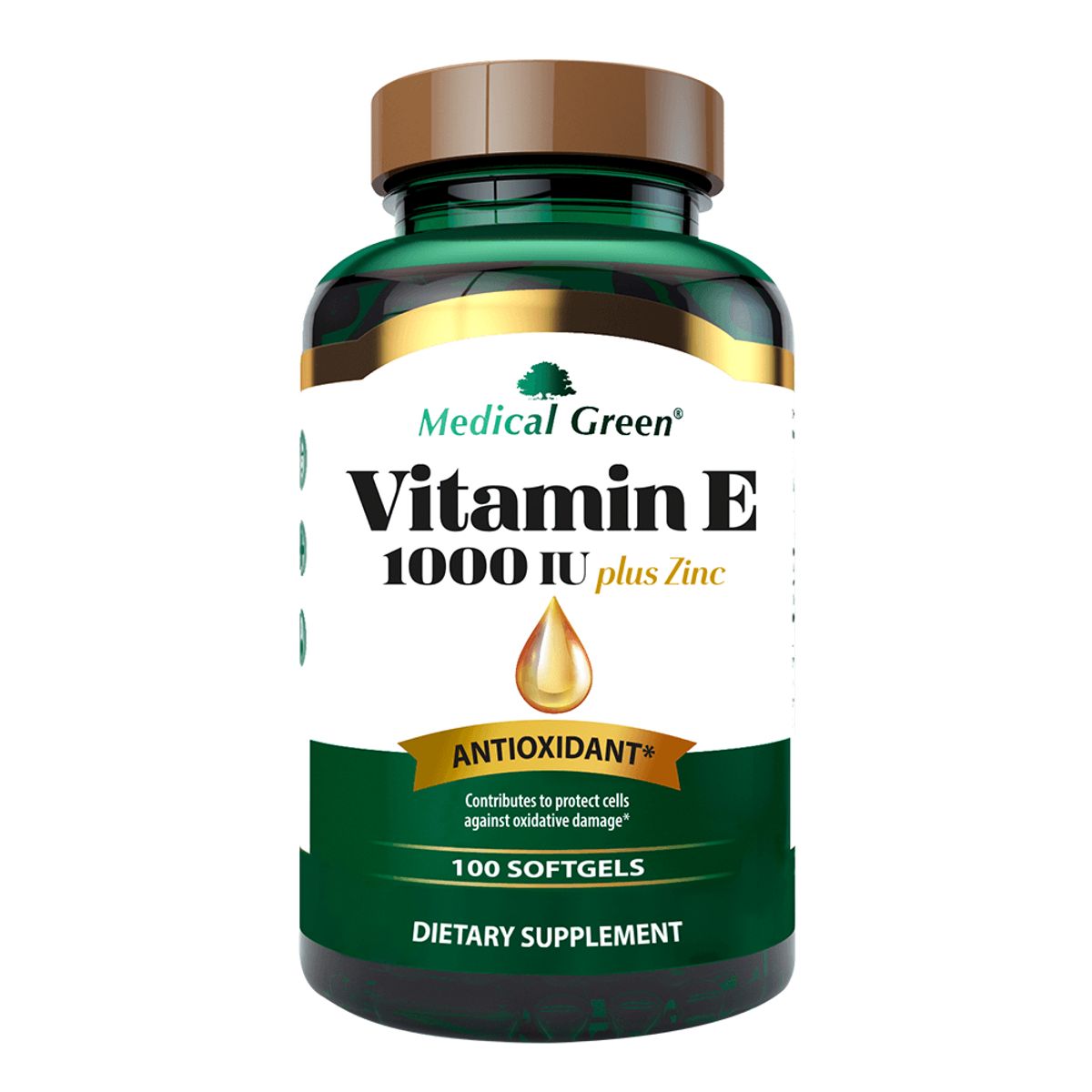 MEDICAL GREEN - Vitamin E Medical Green 1000 IU X 100 Capsulas