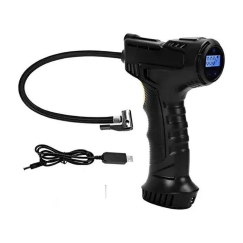 GENERICO - Pistola Compresor Aire Digital Luz Led Portatil Recargable