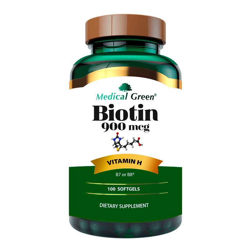 MEDICAL GREEN - Biotina Medical Green 900mcg X 100 Capsulas